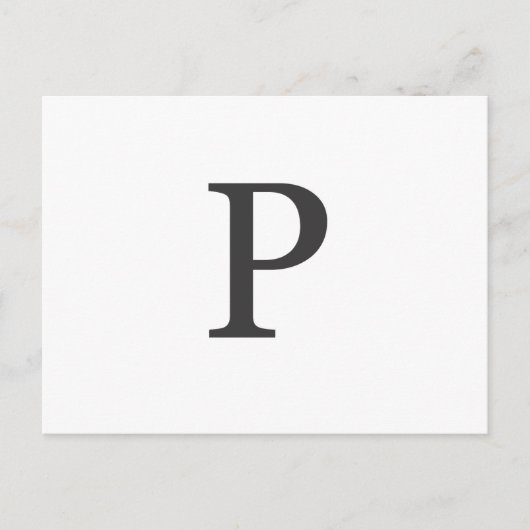 "de letter P" Briefkaart (Voorkant)
