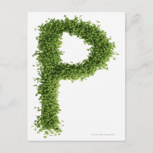 de letter "P" in het midden op de witte achtergron Briefkaart (Voorkant)