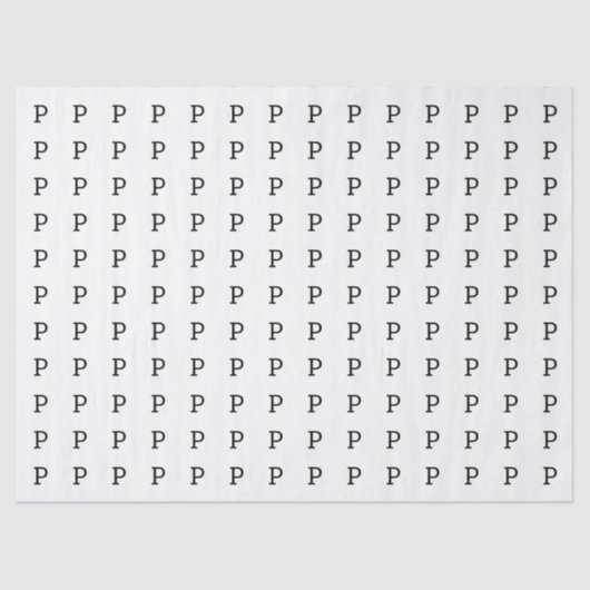 De letter P of uw initiaal Tissuepapier (Voorkant)