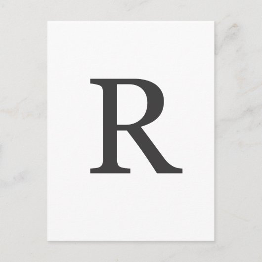 "de letter R" Briefkaart (Voorkant)