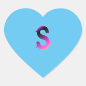 De letter S sticker. Hart Sticker (Voorkant)