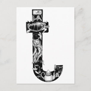 De letter "t" briefkaart