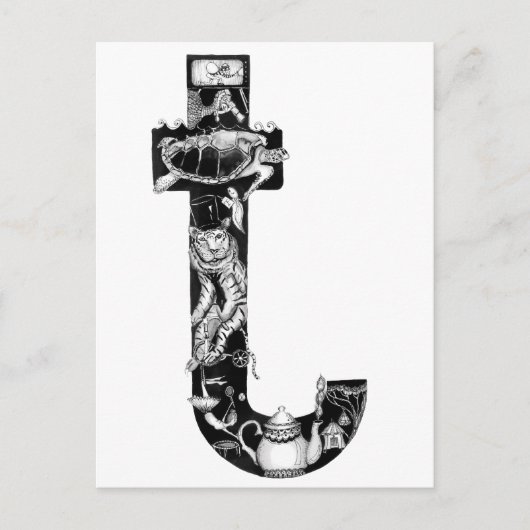 De letter "t" briefkaart (Voorkant)