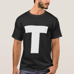 De letter T Hoofdletter Plain Witte vetgedrukte te T-shirt
