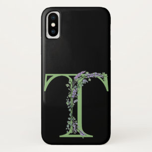 De letter T monogram Lavendel Eucalyptus Case-Mate iPhone Case