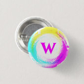De letter W-Button Ronde Button 3,2 Cm (Voorkant /achterkant)