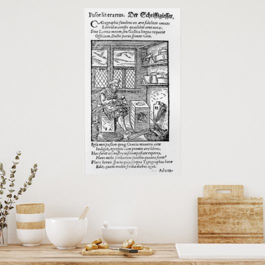 De letterzetter van het Bord Poster (Keuken)