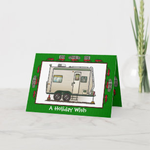 De leuke Aanhangwagen van de Kampeerauto van de Feestdagen Kaart