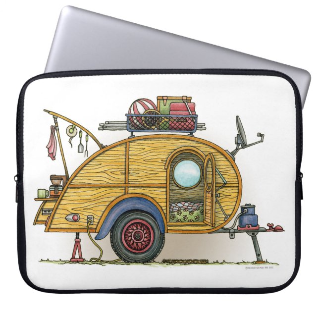 De leuke Aanhangwagen van de Reis van de Laptop Sleeve (Voorkant)