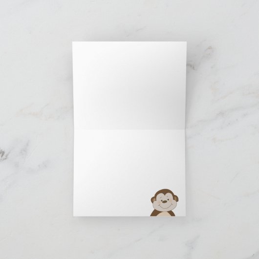 De leuke Aap Bambino de Blauwe Punt u dankt neemt Bedankkaart (Binnen)