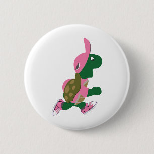 De leuke Agent van de Schildpad in Roze Ronde Button 5,7 Cm