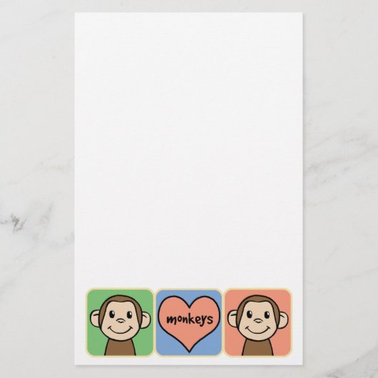 De leuke Apen van de Kunst van de Klem van de Briefpapier (Voorkant)
