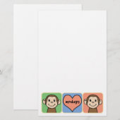 De leuke Apen van de Kunst van de Klem van de Briefpapier (Voorkant / Achterkant)