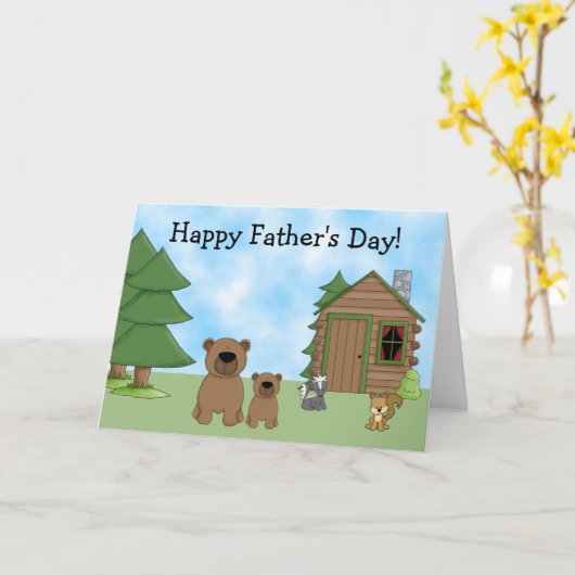 De leuke Beren en Kaart van Vaderdag van de Cabine (Gele Bloem)