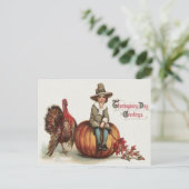 De leuke Bladeren van de Herfst van de Pompoen van Briefkaart (Staand voorkant)