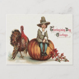 De leuke Bladeren van de Herfst van de Pompoen van Briefkaart
