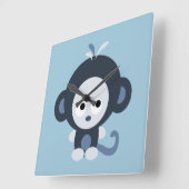De leuke Blauwe Aap van het Baby Vierkante Klok (Hoek)
