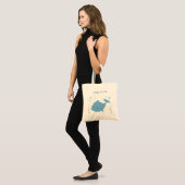De leuke Blauwe Zak van het Canvas van de Tote Bag (Voorkant (model))