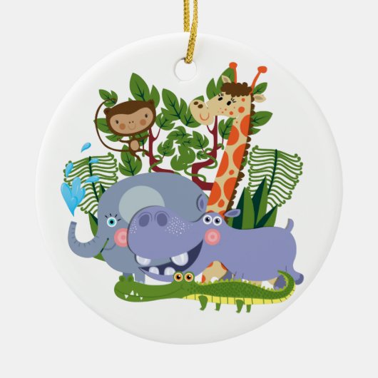De leuke Dieren van de Safari Keramisch Ornament (Voorkant)