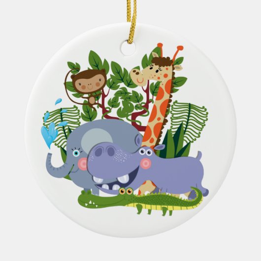 De leuke Dieren van de Safari Keramisch Ornament (Voorkant)