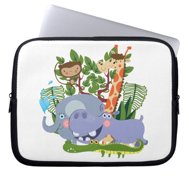 De leuke Dieren van de Safari Laptop Sleeve (Voorkant)