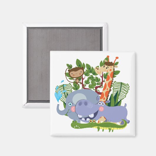 De leuke Dieren van de Safari Magneet (Voorkant / Achterkant)