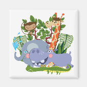 De leuke Dieren van de Safari Magneet (Voorkant)