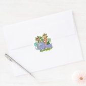 De leuke Dieren van de Safari Ronde Sticker (Envelop)
