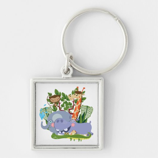 De leuke Dieren van de Safari Sleutelhanger (Voorkant)