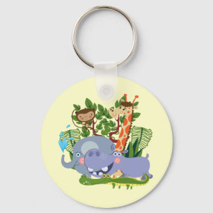 De leuke Dieren van de Safari Sleutelhanger