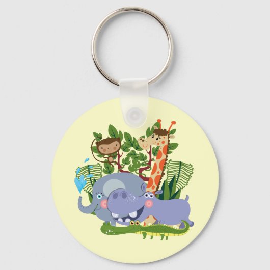 De leuke Dieren van de Safari Sleutelhanger (Voorkant)