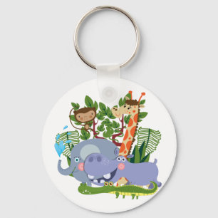 De leuke Dieren van de Safari Sleutelhanger