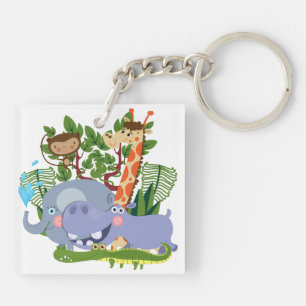 De leuke Dieren van de Safari Sleutelhanger