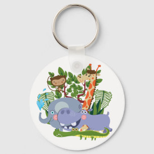 De leuke Dieren van de Safari Sleutelhanger