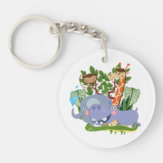 De leuke Dieren van de Safari Sleutelhanger (Voorkant)