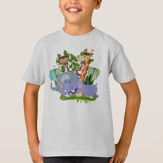 De leuke Dieren van de Safari T-shirt (Voorkant)