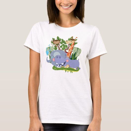 De leuke Dieren van de Safari T-shirt (Voorkant)