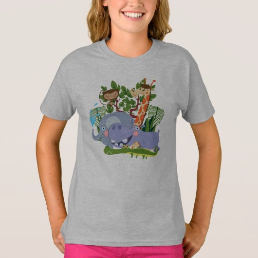 De leuke Dieren van de Safari T-shirt (Voorkant)