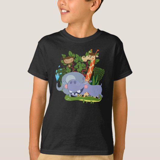 De leuke Dieren van de Safari T-shirt (Voorkant)
