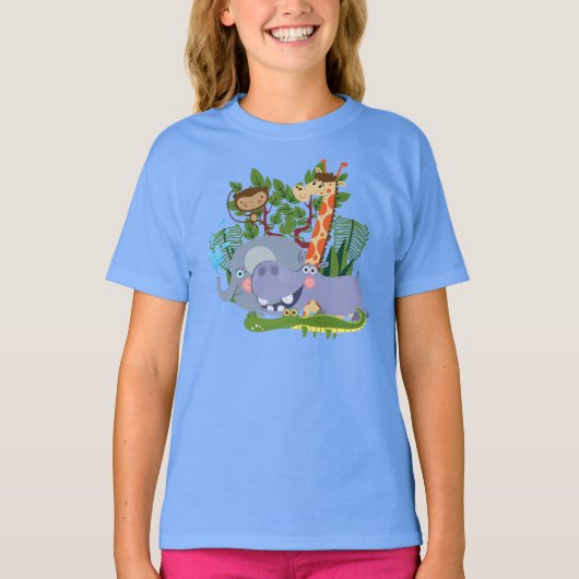 De leuke Dieren van de Safari T-shirt (Voorkant)