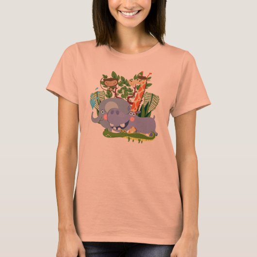 De leuke Dieren van de Safari T-shirt (Voorkant)