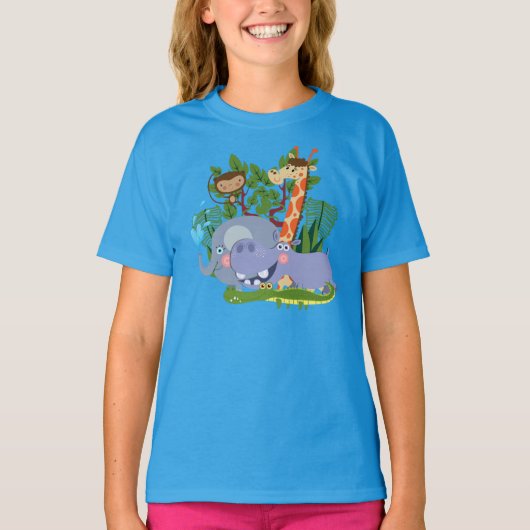 De leuke Dieren van de Safari T-shirt (Voorkant)
