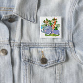De leuke Dieren van de Safari Vierkante Button 5,1 Cm (In situ)