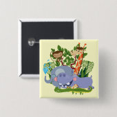 De leuke Dieren van de Safari Vierkante Button 5,1 Cm (Voorkant /achterkant)