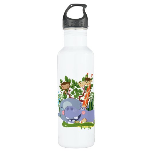 De leuke Dieren van de Safari Waterfles (Voorkant)