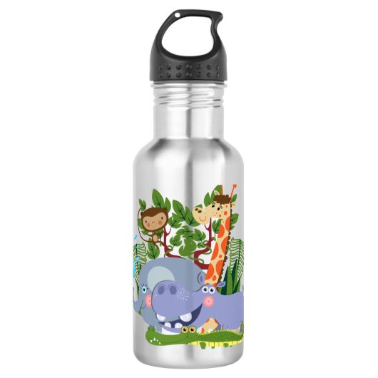 De leuke Dieren van de Safari Waterfles (Voorkant)