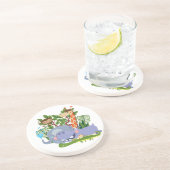 De leuke Dieren van de Safari Zandsteen Onderzetter (Zijkant)