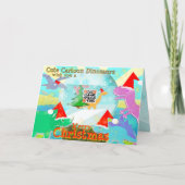 De leuke Dinosaurussen van de Cartoon wensen u Feestdagen Kaart (Voorkant)