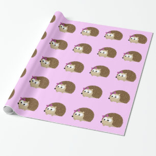 de leuke egel van het Meisje Cadeaupapier