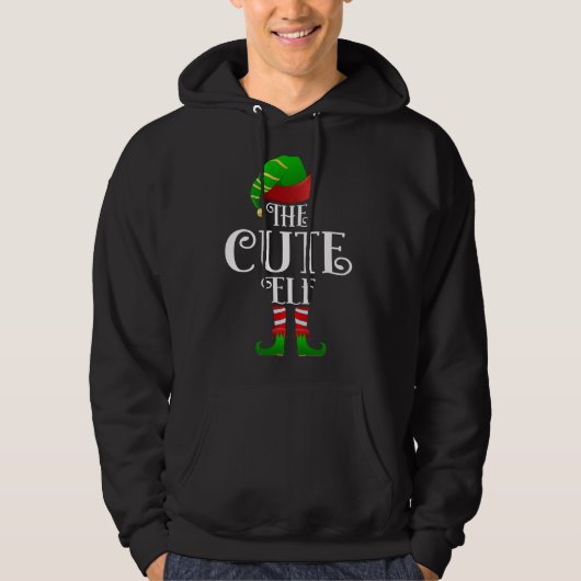 de leuke elf-match kerstfamilie hoodie (Voorkant)